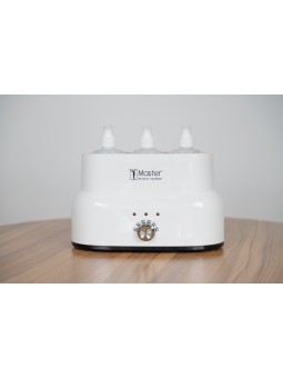 Chauffe-huile avec réglage de température, idéal pour maintenir les huiles de massage à une chaleur apaisante.