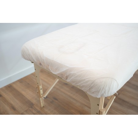 Protection de table de massage jetable, offrant une barrière hygiénique et pratique pour chaque séance de soin.