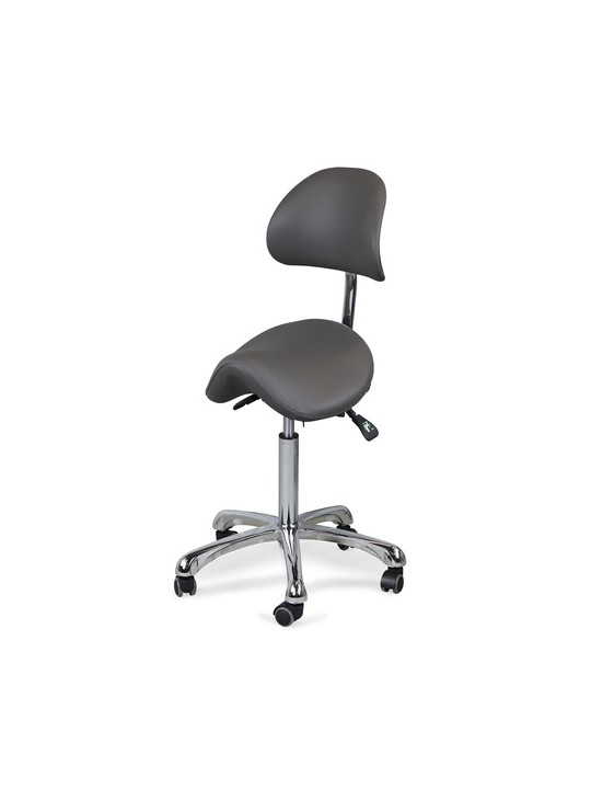 Tabouret Diana K429 Gris, ergonomique avec assise rembourrée, idéal pour les professionnels de la santé et du bien-être.