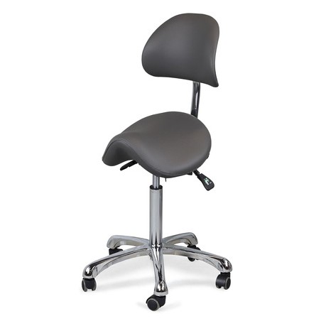 Tabouret Diana K429 Gris, ergonomique avec assise rembourrée, idéal pour les professionnels de la santé et du bien-être.