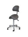 Tabouret Diana K429 Gris, ergonomique avec assise rembourrée, idéal pour les professionnels de la santé et du bien-être.