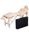 Table de massage Cosmo Alu pliée, facile à transporter, idéale pour les professionnels mobiles.