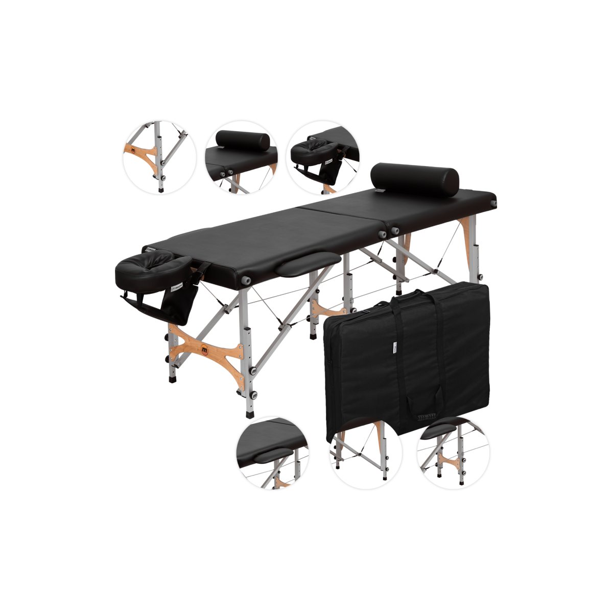 Table de massage PREMIUM ULTRA ALU avec ses accessoires